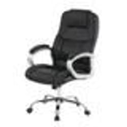 Fauteuil de bureau - XXL - Synthétique noir - Pivotant - 150 kg - Roulettes