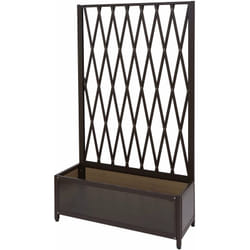 Décoshop26 - Jardinière trellis bac à fleurs support de plantes en aluminium et acier 152x90x35cm marron 040004320