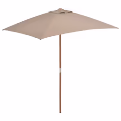 Parasol avec mat en bois 150 x 200 cm taupe
