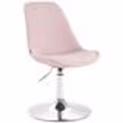 Chaise de salle à manger - Décoshop26 - CDS101120 - Velours rose - Hauteur réglable - Pied métal chrome
