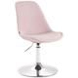 Chaise de salle à manger - Décoshop26 - CDS101120 - Velours rose - Hauteur réglable - Pied métal chrome