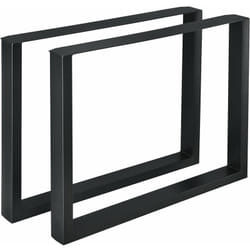 Helloshop26 - Lot de 2 pieds de table de meuble rectangulaire à manger métal 90 x 72 cm noir