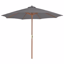 Parasol d exterieur avec mat en bois 300 cm anthracite