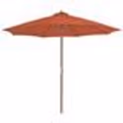 Parasol d exterieur avec mat en bois 300 cm terre cuite