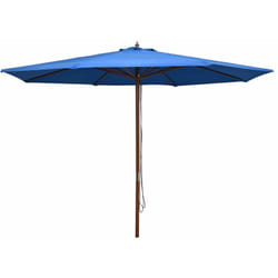 Helloshop26 - Parasol d'extérieur avec mât en bois 350 cm bleu