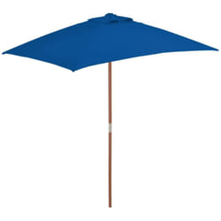 Helloshop26 - Parasol d'extérieur avec mât en bois 150 x 200 cm bleu