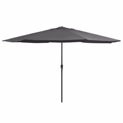Parasol dextérieur - Non spécifié - 400 cm - Anthracite - Polyester anti-UV - Mât en métal