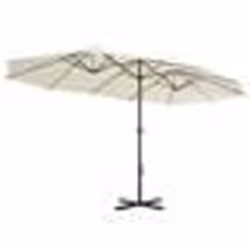 Parasol d exterieur et poteau en aluminium 460 x 270 cm sable
