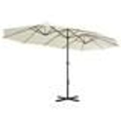 Parasol d exterieur et poteau en aluminium 460 x 270 cm sable