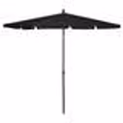 Parasol de jardin - Non spécifié - 210 x 140 cm - Noir - Polyester anti-UV - Mât en acier