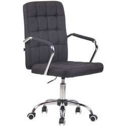 Décoshop26 - Chaise de bureau sur roulettes moderne et confortable en tissu noir BUR10639