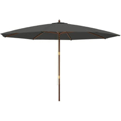 Parasol de jardin avec mât en bois 400 x 273 cm anthracite