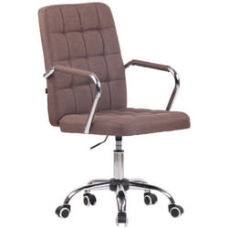 Chaise de bureau sur roulettes moderne et confortable en tissu marron