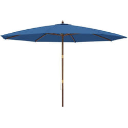Helloshop26 - Parasol de jardin avec mât en bois 400 x 273 cm bleu