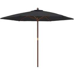 Parasol mobilier de jardin de jardin avec mât en bois 299 x 240 cm noir