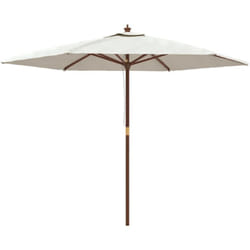 Parasol de jardin avec mât en bois 299 x 240 cm sable