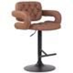 Tabouret de bar - Décoshop26 - TDB10504 - Marron clair - Réglable en hauteur - Design moderne