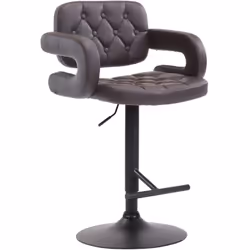 Tabouret de bar capitonné en synthétique accoudoirs repose-pieds design moderne Généreusement rembourré, le siège du tabouret ...