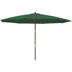 Parasol de jardin avec mât en bois 400 x 273 cm vert