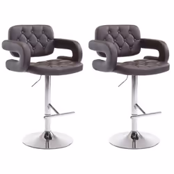 Tabourets de bar - Décoshop26 - TDB10493 - Lot de 2 - Synthétique marron - Design moderne