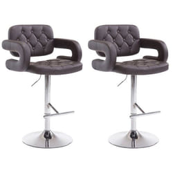 Tabourets de bar - Décoshop26 - TDB10493 - Lot de 2 - Synthétique marron - Design moderne