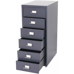 Caisson à tiroirs en acier 69x28x41cm 6 tiroirs gris foncé 040004354