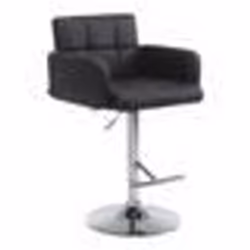 Tabouret de bar - TDB10481 - Noir - Accoudoirs - Dossier confortable - Réglable en hauteur