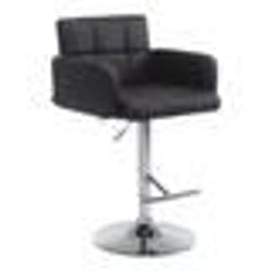 Tabouret de bar - TDB10481 - Noir - Accoudoirs - Dossier confortable - Réglable en hauteur