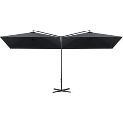Helloshop26 - Parasol double avec mât en acier 600 x 300 cm anthracite