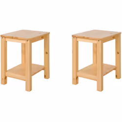 Lot de 2 tables de chevet tabourets modernes et intemporels en bois couleur naturel Cet article peut être utilisé de nombreus ...