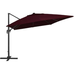 Helloshop26 - Parasol déporté avec lumières led rouge bordeaux 400 x 300 cm