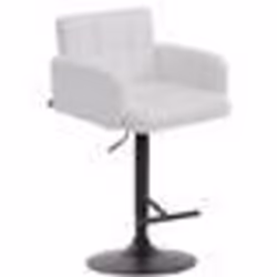Tabouret de bar - Non spécifié - Réglable - Similicuir blanc - Accoudoirs - Dossier confortable