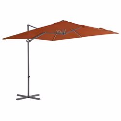 Parasol deporte avec mat en acier 250 x 250 cm orange