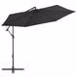 Parasol deporte avec mat en aluminium 300 cm noir