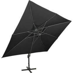 Helloshop26 - Parasol déporté à double toit noir 400 x 300 cm