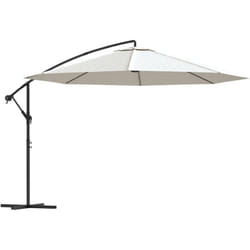 Parasol meuble de jardin en porte-à-faux 3,5 m blanc sable