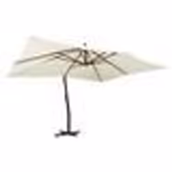 Parasol meuble de jardin en porte a fau x avec mat en bois 400 x 300 cm blanc sable