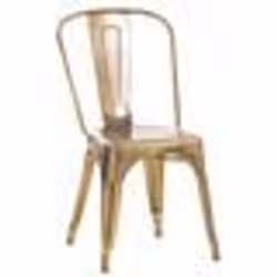 Chaise empilable - Factory - Métal doré - Style industriel - 1 place - Intérieur