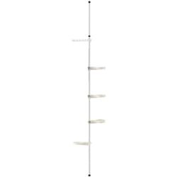 Helloshop26 - Support de fleurs télescopique porte-pot stand de plante métal et plastique réglable en hauteur entre 110 - 305 cm blanc