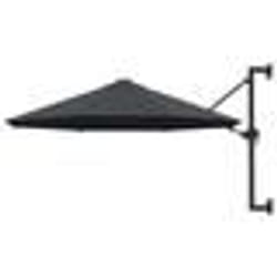 Parasol mural - Non spécifié - 300 cm - Anthracite - Polyester anti-UV - Mât en métal