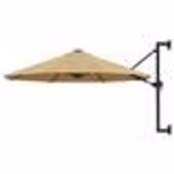 Parasol mural - Non spécifié - 300 cm - Taupe - Polyester anti-UV - Mât en métal