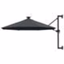 Parasol mural - Métallique - 300 cm - 28 lumières LED - Anti-UV - Inclinaison réglable
