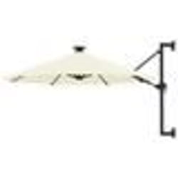 Parasol mural avec mat metallique et led 300 cm sable