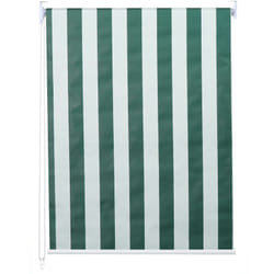 Décoshop26 - Store enrouleur de fenêtre occultant protection solaire store à tirage latéral 70x160cm opaque vert blanc 040004546