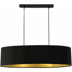 Helloshop26 - Suspension décorative luminaire applique métal et textile avec 2 douilles 78 cm