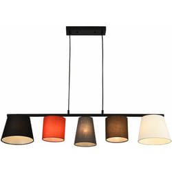 Helloshop26 - Lampe suspension à suspendre support et cadre en métal abat jour en textile 150 cm multicolore