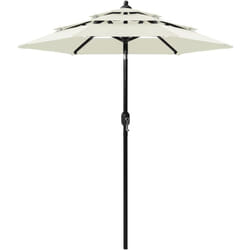 Helloshop26 - Parasol à 3 niveaux avec mât en aluminium 2 m sable