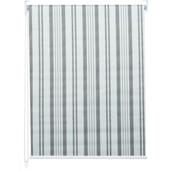 Décoshop26 - Store enrouleur de fenêtre occultant protection solaire store à tirage latéral 80x160cm opaque gris blanc 040004553