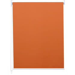 Décoshop26 - Store enrouleur de fenêtre occultant protection solaire store à tirage latéral 80x160cm opaque orange 040004462