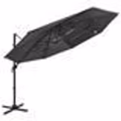 Parasol mobilier de jardin a 4 niveaux avec mat en aluminium 3 x 3 m anthracite